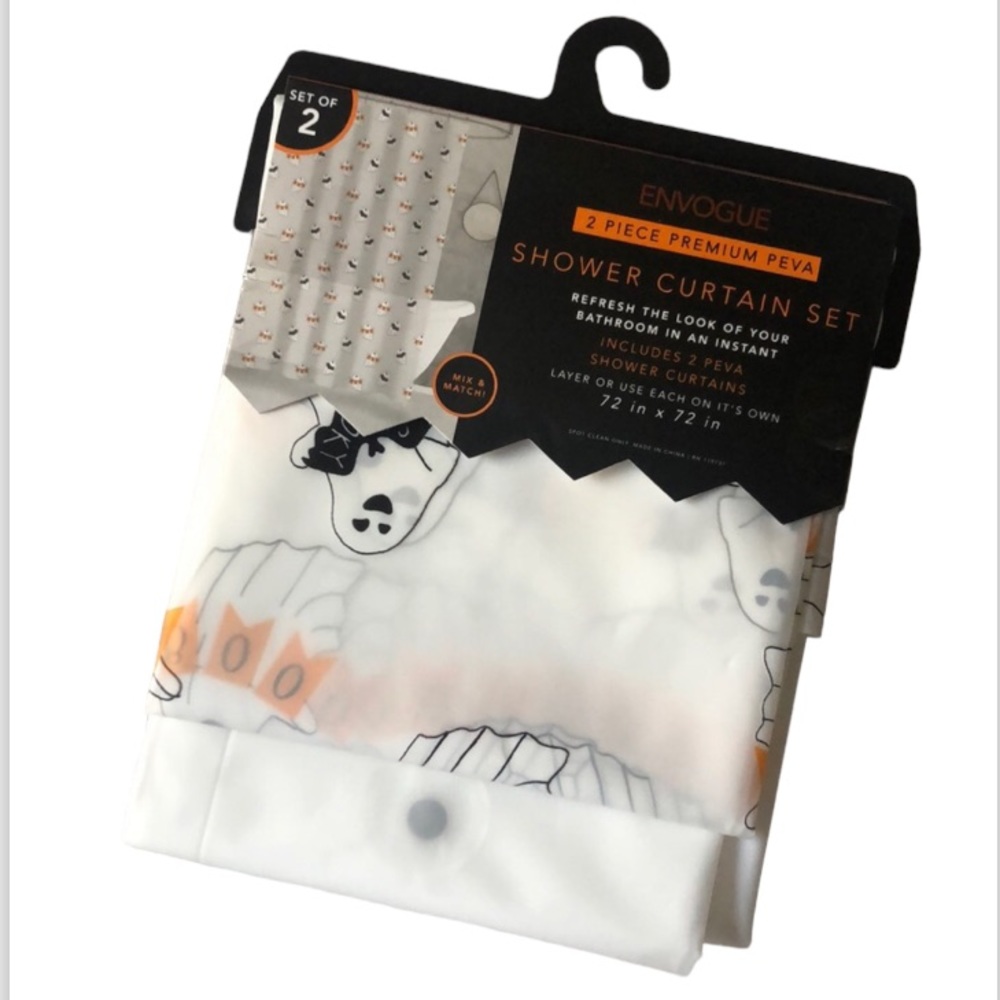 Envogue Halloween Ghost Shower Curtain Set